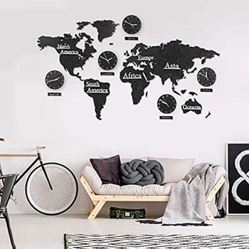 mapamundi de madera pared
